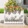 Jardinera con estante madera maciza pino blanca 111,5x34,5x81cm en Macetas y jardineras | Comprar online en Foru.es