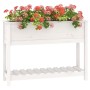Jardinera con estante madera maciza pino blanca 111,5x34,5x81cm en Macetas y jardineras | Comprar online en Foru.es