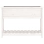 Jardinera con estante madera maciza pino blanca 111,5x34,5x81cm en Macetas y jardineras | Comprar online en Foru.es