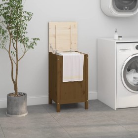 Baúl para colada madera maciza pino marrón miel 44x44x76 cm de vidaXL, Cestas para ropa - Ref: Foro24-823577, Precio: 72,19 €...