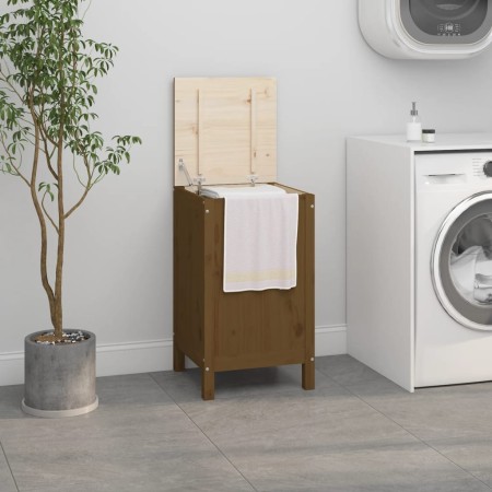 Baúl para colada madera maciza pino marrón miel 44x44x76 cm de vidaXL, Cestas para ropa - Ref: Foro24-823577, Precio: 72,19 €...