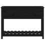 Jardinera con estante madera maciza pino negro 111,5x34,5x81 cm en Macetas y jardineras | Comprar online en Foru.es