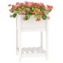 Jardinera con estante madera maciza de pino blanco 54x54x81 cm en Macetas y jardineras | Comprar online en Foru.es
