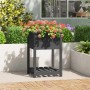Jardinera con estante madera maciza de pino gris 54x34,5x81 cm en Macetas y jardineras | Comprar online en Foru.es