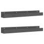 Estantes de pared 2 uds madera maciza de pino gris 80x12x9 cm de vidaXL, Estantes y estanterías - Ref: Foro24-823591, Precio:...