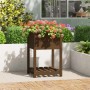 Jardinera de madera maciza de pino marrón 54x54x81 cm en Macetas y jardineras | Comprar online en Foru.es