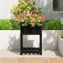 Jardinera con estante madera maciza de pino negro 54x54x81 cm en Macetas y jardineras | Comprar online en Foru.es