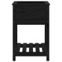 Jardinera con estante madera maciza de pino negro 54x54x81 cm en Macetas y jardineras | Comprar online en Foru.es