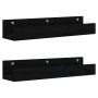 Estantes de pared 2 uds madera maciza de pino negro 50x12x9 cm de vidaXL, Estantes y estanterías - Ref: Foro24-823588, Precio...