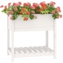 Jardinera con estante madera maciza de pino blanco 82,5x54x81cm en Macetas y jardineras | Comprar online en Foru.es