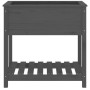 Jardinera con estante madera maciza de pino gris 82,5x54x81 cm en Macetas y jardineras | Comprar online en Foru.es
