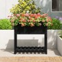 Jardinera con estante madera maciza de pino negro 82,5x54x81 cm en Macetas y jardineras | Comprar online en Foru.es