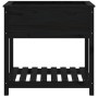 Jardinera con estante madera maciza de pino negro 82,5x54x81 cm en Macetas y jardineras | Comprar online en Foru.es