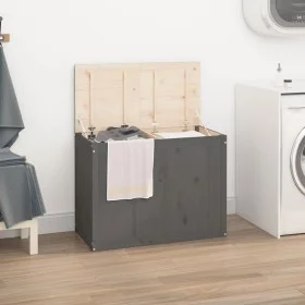 Baúl para la colada madera maciza de pino gris 88,5x44x66 cm de vidaXL, Cestas para ropa - Ref: Foro24-823571, Precio: 126,52...