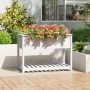 Jardinera con estante madera maciza pino blanca 111,5x54x81 cm en Macetas y jardineras | Comprar online en Foru.es