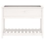 Jardinera con estante madera maciza pino blanca 111,5x54x81 cm en Macetas y jardineras | Comprar online en Foru.es