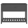 Jardinera con estante madera maciza de pino gris 111,5x54x81 cm en Macetas y jardineras | Comprar online en Foru.es
