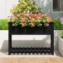 Jardinera con estante madera maciza pino negra 111,5x54x81 cm en Macetas y jardineras | Comprar online en Foru.es