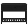 Jardinera con estante madera maciza pino negra 111,5x54x81 cm en Macetas y jardineras | Comprar online en Foru.es