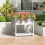 Jardinera con estante madera maciza pino blanca 82,5x82,5x81 cm en Macetas y jardineras | Comprar online en Foru.es