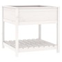 Jardinera con estante madera maciza pino blanca 82,5x82,5x81 cm en Macetas y jardineras | Comprar online en Foru.es