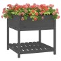 Jardinera con estante madera maciza pino gris 82,5x82,5x81 cm en Macetas y jardineras | Comprar online en Foru.es