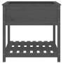 Jardinera con estante madera maciza pino gris 82,5x82,5x81 cm en Macetas y jardineras | Comprar online en Foru.es