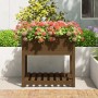 Jardinera con estante madera maciza pino marrón 82,5x82,5x81 cm en Macetas y jardineras | Comprar online en Foru.es