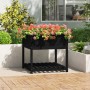 Jardinera con estante madera maciza pino negro 82,5x82,5x81 cm en Macetas y jardineras | Comprar online en Foru.es