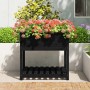 Jardinera con estante madera maciza pino negro 82,5x82,5x81 cm en Macetas y jardineras | Comprar online en Foru.es