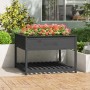 Jardinera con estante madera maciza pino gris 111,5x111,5x81 cm en Macetas y jardineras | Comprar online en Foru.es