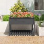 Jardinera con estante madera maciza pino gris 111,5x111,5x81 cm en Macetas y jardineras | Comprar online en Foru.es