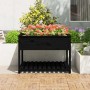 Jardinera con estante madera maciza pino negro 111,5x111,5x81cm en Macetas y jardineras | Comprar online en Foru.es