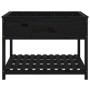 Jardinera con estante madera maciza pino negro 111,5x111,5x81cm en Macetas y jardineras | Comprar online en Foru.es