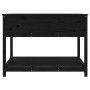 Jardinera con estante madera maciza pino negro 111,5x111,5x81cm en Macetas y jardineras | Comprar online en Foru.es