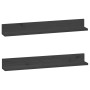 Estantes de pared 2 uds madera maciza de pino gris 80x11x9 cm de vidaXL, Estantes y estanterías - Ref: Foro24-823606, Precio:...