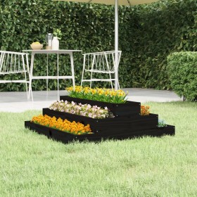 Jardinera de madera maciza de pino negro 80x80x27 cm en Macetas y jardineras | Comprar online en Foru.es