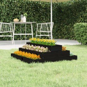Jardinera de madera maciza de pino negro 80x80x27 cm en Macetas y jardineras | Comprar online en Foru.es