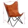 Silla Butterfly de cuero auténtico marrón de vidaXL, Sillones - Ref: Foro24-243728, Precio: 95,59 €, Descuento: %
