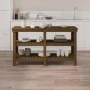 Solid pine wood workbench honey brown 142.5x50x80 cm by vidaXL, Work tables - Ref: Foro24-823652, Price: 137,89 €, Discount: %