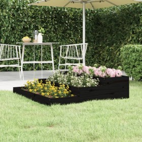 Jardinera madera maciza de pino negro 107x107x27 cm en Macetas y jardineras | Comprar online en Foru.es