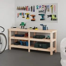Solid pine wood workbench 181x50x80 cm by vidaXL, Work tables - Ref: Foro24-823654, Price: 191,39 €, Discount: %