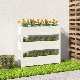 Jardinera de madera maciza de pino blanco 112x25x104,5 cm en Macetas y jardineras | Comprar online en Foru.es