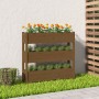 Jardinera de madera maciza de pino marrón miel 112x25x104,5 cm en Macetas y jardineras | Comprar online en Foru.es