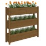 Jardinera de madera maciza de pino marrón miel 112x25x104,5 cm en Macetas y jardineras | Comprar online en Foru.es