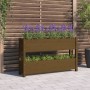 Jardinera de madera maciza de pino marrón miel 112x25x66 cm en Macetas y jardineras | Comprar online en Foru.es