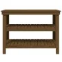 Banco de trabajo madera maciza pino marrón miel 110,5x50x80 cm de vidaXL, Mesas de trabajo - Ref: Foro24-823647, Precio: 123,...