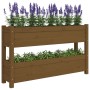 Jardinera de madera maciza de pino marrón miel 112x25x66 cm en Macetas y jardineras | Comprar online en Foru.es