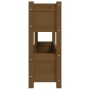 Jardinera de madera maciza de pino marrón miel 112x25x66 cm en Macetas y jardineras | Comprar online en Foru.es