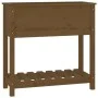 Jardinera con estante madera maciza pino marrón 82,5x34,5x81 cm de vidaXL, Maceteros y jardineras - Ref: Foro24-823762, Preci...